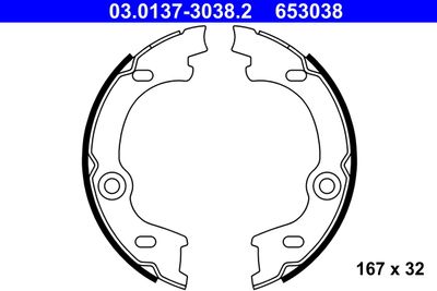 Brake Shoe Set, parking brake ATE 03.0137-3038.2