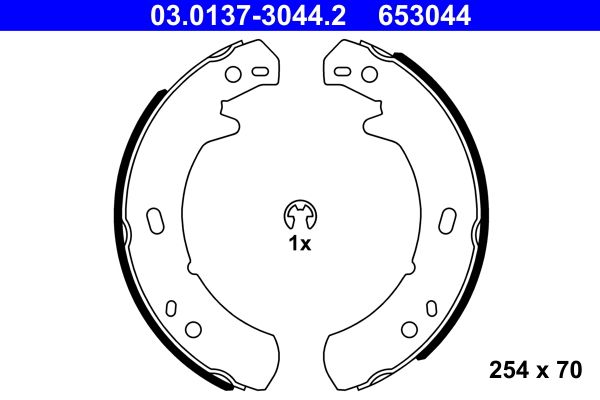 ATE 03.0137-3044.2 Brake Shoe Set, parking brake