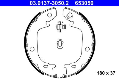 Brake Shoe Set, parking brake ATE 03.0137-3050.2