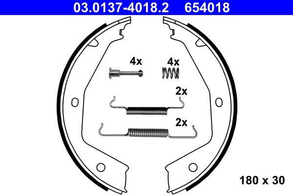 ATE 03.0137-4018.2 Brake Shoe Set, parking brake