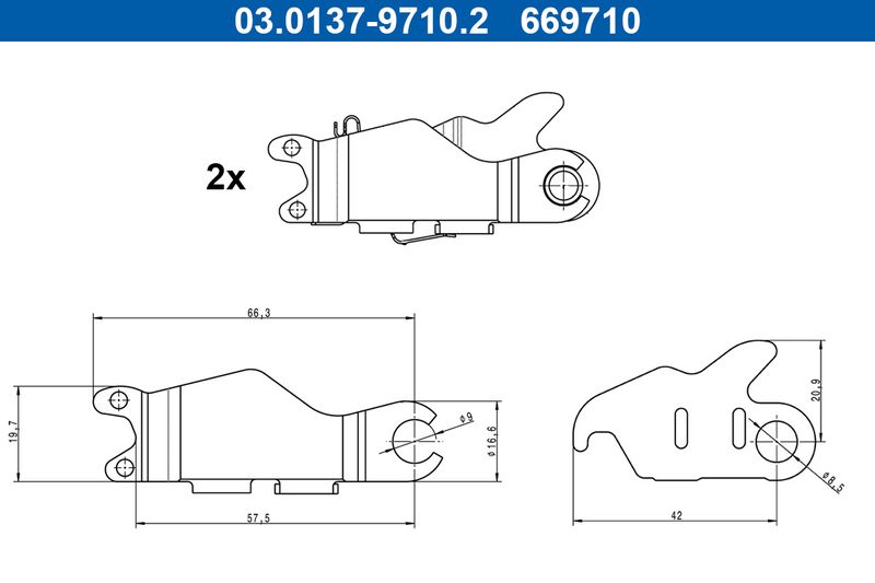 ATE 03.0137-9710.2 Accessory Kit, parking brake shoes
