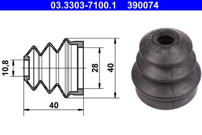 Bellow, brake master cylinder ATE 03.3303-7100.1