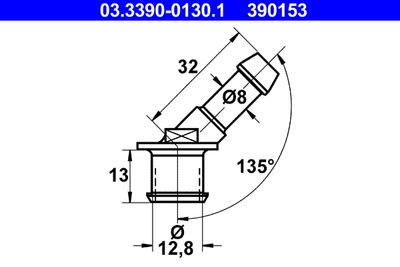 Connection Piece, hose line ATE 03.3390-0130.1