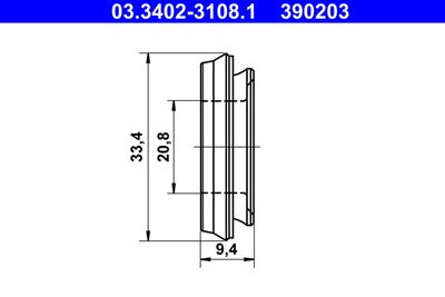 Bellow, wheel brake cylinder ATE 03.3402-3108.1