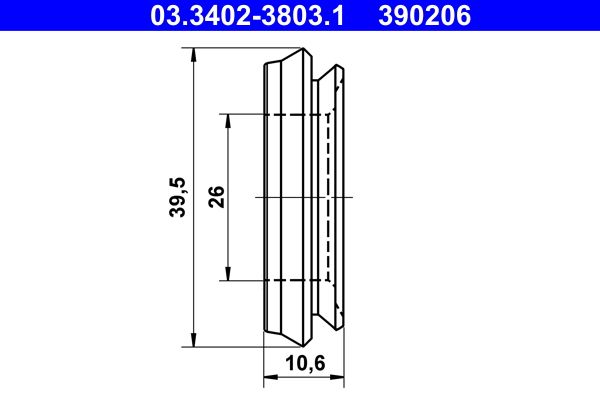 ATE 03.3402-3803.1 Bellow, brake master cylinder