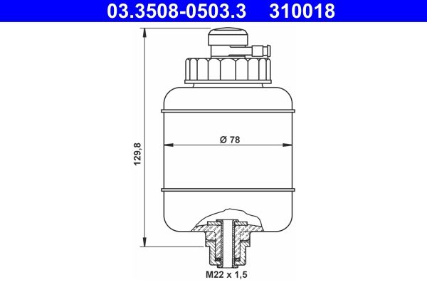 ATE 03.3508-0503.3 Fluid Reservoir, brake fluid
