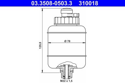 Fluid Reservoir, brake fluid ATE 03.3508-0503.3
