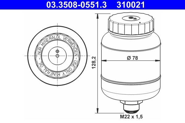 ATE 03.3508-0551.3 Fluid Reservoir, brake fluid