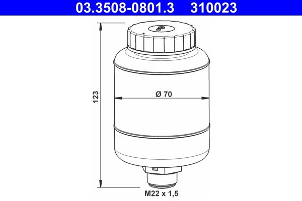 ATE 03.3508-0801.3 Fluid Reservoir, brake fluid
