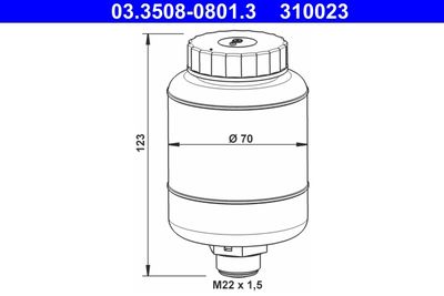 Fluid Reservoir, brake fluid ATE 03.3508-0801.3