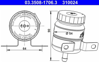 Fluid Reservoir, brake fluid ATE 03.3508-1706.3