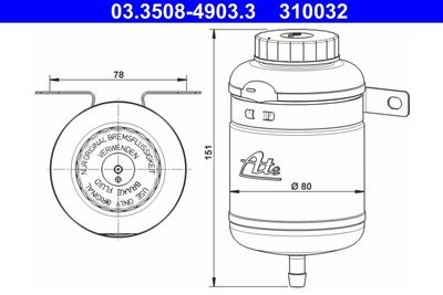 Fluid Reservoir, brake fluid ATE 03.3508-4903.3