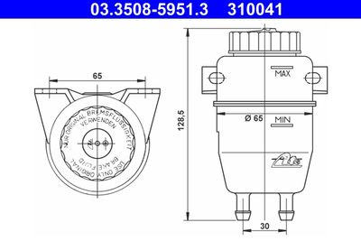Fluid Reservoir, brake fluid ATE 03.3508-5951.3