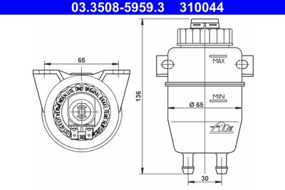 Fluid Reservoir, brake fluid ATE 03.3508-5959.3