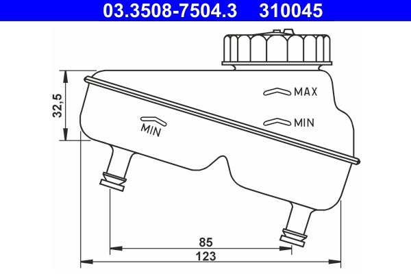 ATE 03.3508-7504.3 Fluid Reservoir, brake fluid