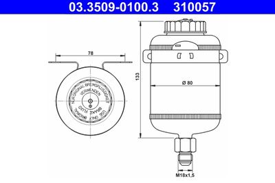 Fluid Reservoir, brake fluid ATE 03.3509-0100.3