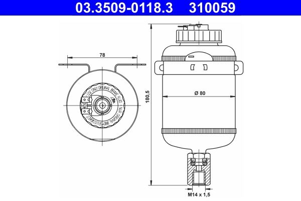 ATE 03.3509-0118.3 Fluid Reservoir, brake fluid