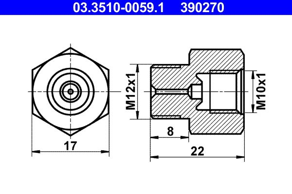 ATE 03.3510-0059.1 Adapter, brake line