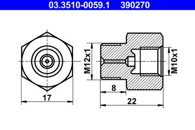 Adapter, brake line ATE 03.3510-0059.1