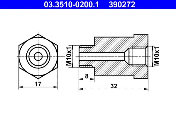 ATE 03.3510-0200.1 Adapter, brake line