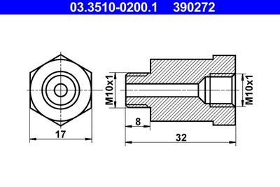 Adapter, brake line ATE 03.3510-0200.1