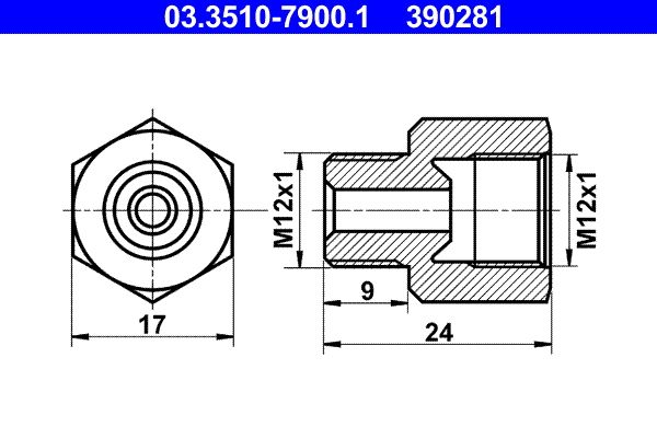 ATE 03.3510-7900.1 Adapter, brake line