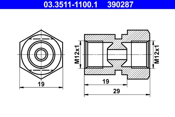 ATE 03.3511-1100.1 Adapter, brake line