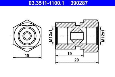 Adapter, brake line ATE 03.3511-1100.1
