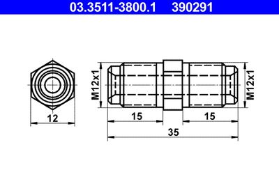 Adapter, brake line ATE 03.3511-3800.1