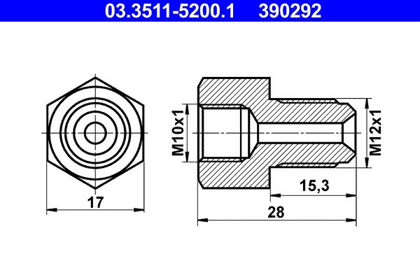 ATE 03.3511-5200.1 Adapter, brake line