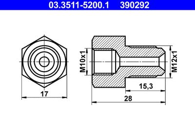 Adapter, brake line ATE 03.3511-5200.1