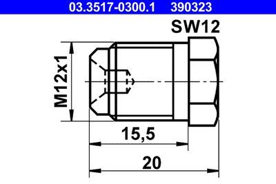 Screw Plug, brake master cylinder ATE 03.3517-0300.1