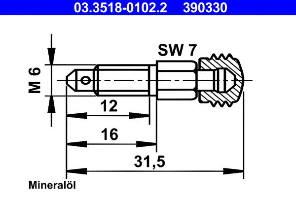 ATE 03.3518-0102.2 Breather Screw/Valve