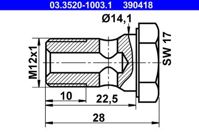 Banjo Bolt ATE 03.3520-1003.1