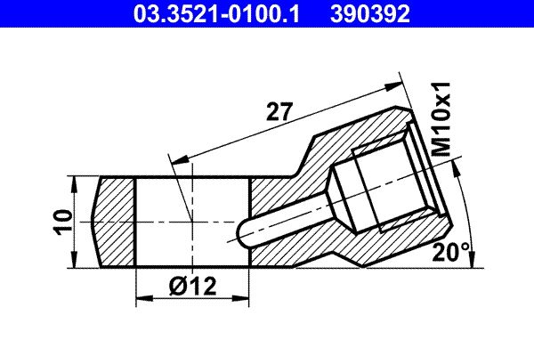 ATE 03.3521-0100.1 Banjo Fitting, pipe
