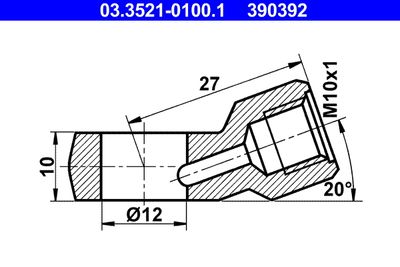 Banjo Fitting, pipe ATE 03.3521-0100.1