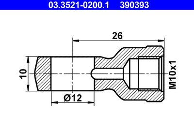 Banjo Fitting, pipe ATE 03.3521-0200.1