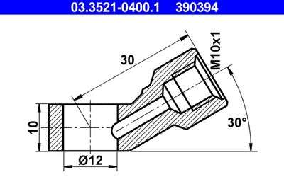 Banjo Fitting, pipe ATE 03.3521-0400.1