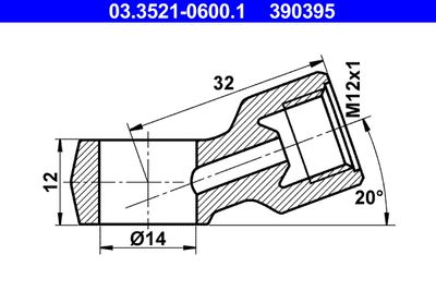 Banjo Fitting, pipe ATE 03.3521-0600.1