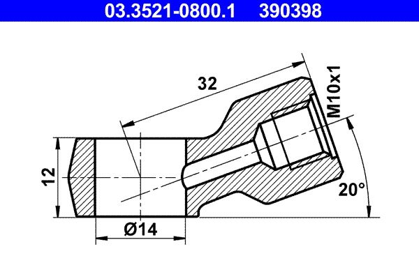 ATE 03.3521-0800.1 Banjo Fitting, pipe