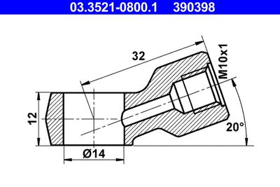 Banjo Fitting, pipe ATE 03.3521-0800.1