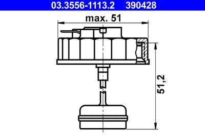 Cap, brake fluid reservoir ATE 03.3556-1113.2