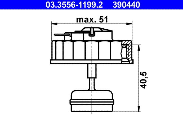 ATE 03.3556-1199.2 Cap, brake fluid reservoir