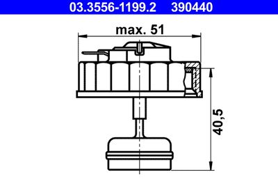 Cap, brake fluid reservoir ATE 03.3556-1199.2