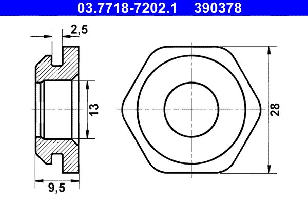 ATE 03.7718-7202.1 Seal, vacuum hose connector pipe