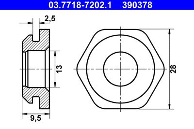 Seal, vacuum hose connector pipe ATE 03.7718-7202.1