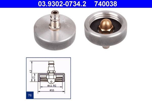 ATE 03.9302-0734.2 Brake Bleeder Adapter