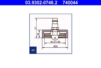 Brake Bleeder Adapter ATE 03.9302-0746.2