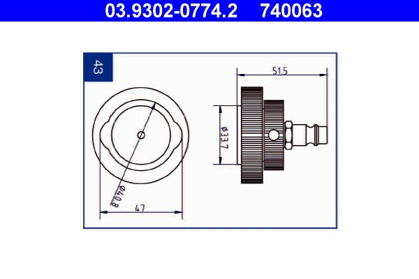 ATE 03.9302-0774.2 Brake Bleeder Adapter