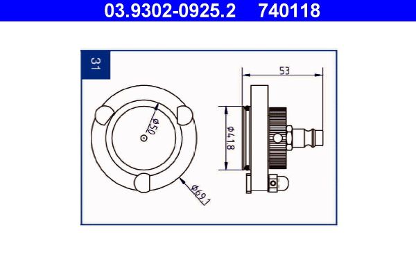 ATE 03.9302-0925.2 Brake Bleeder Adapter